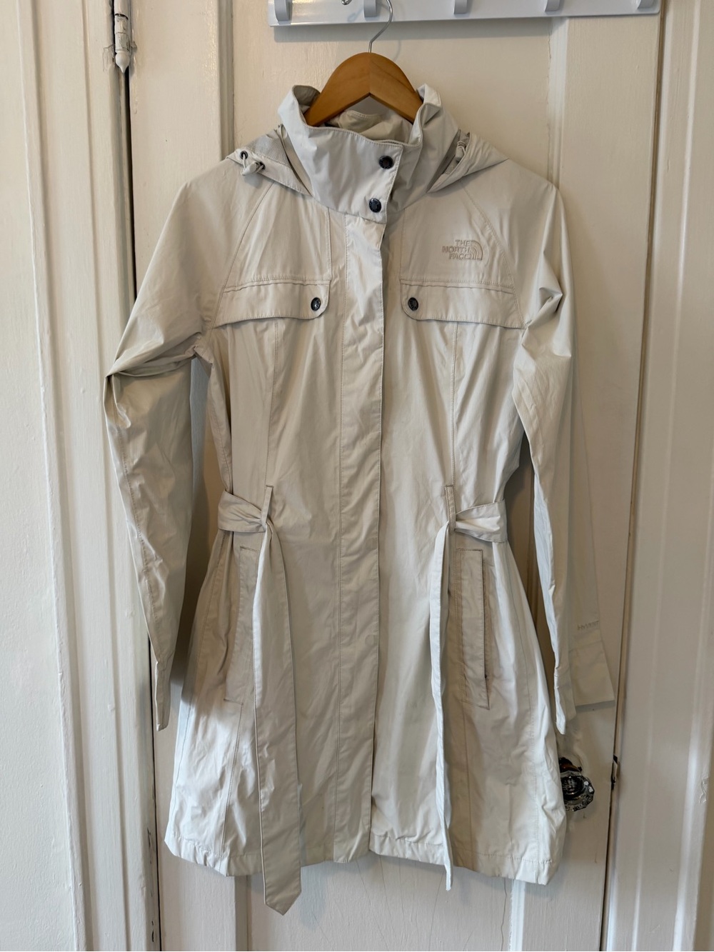The North Face Women's Cream Trench Coat with Hood